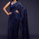 Sequin Designer Woman Georgette Saree