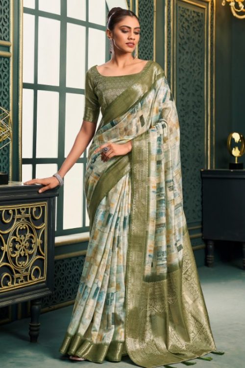 Printed Formal Women’s Indian Cotton Saree