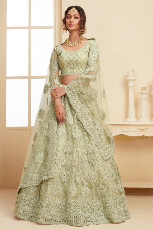 Pista Engagement Lehenga for Bride in Net