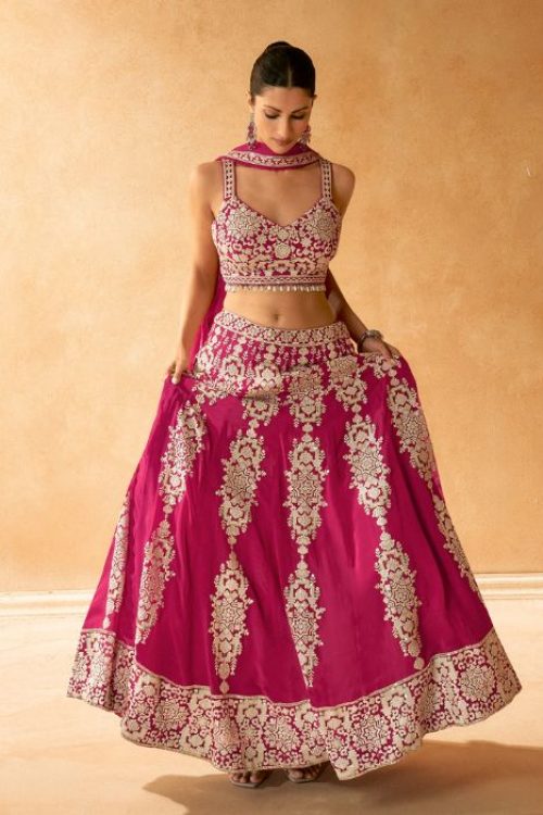 Indian Wedding Dark Pink Wedding Lehenga Choli